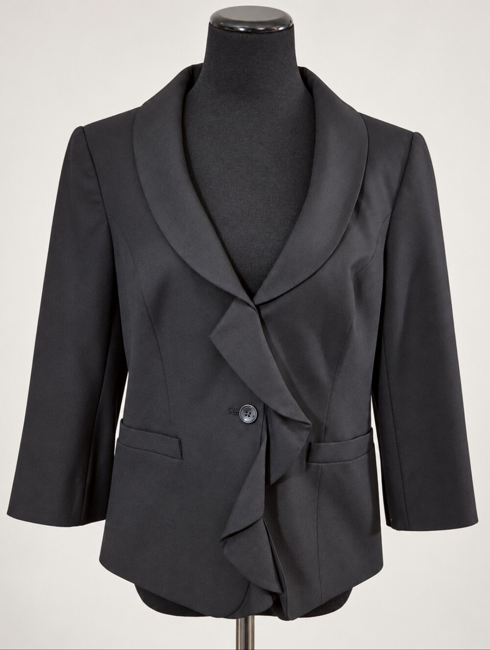 The Limited Collection Black Ruffle Front Blazer Jacket L